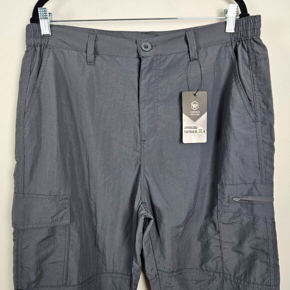 Tactical Cargo Pants Mens 2XL Specialized Lightweight Nylon Gray Outdoor Hiking - Picture 3 of 10